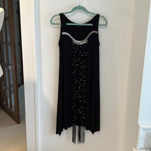 Rock ‘n Karma Black beaded midi dress M NEW